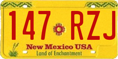 NM license plate 147RZJ