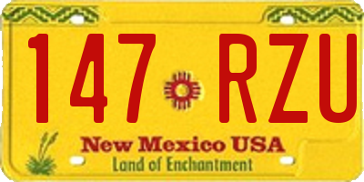 NM license plate 147RZU