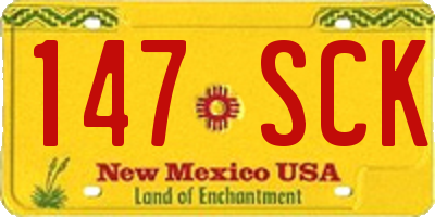 NM license plate 147SCK