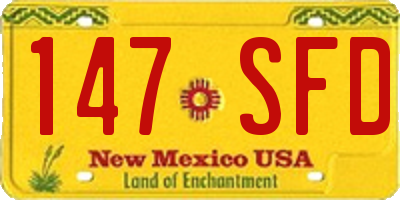 NM license plate 147SFD