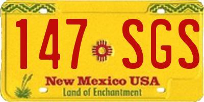 NM license plate 147SGS