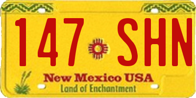 NM license plate 147SHN