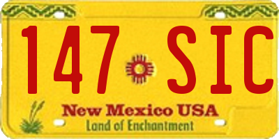 NM license plate 147SIC