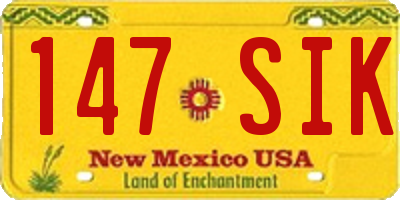 NM license plate 147SIK
