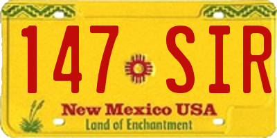 NM license plate 147SIR