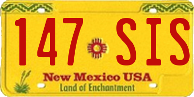 NM license plate 147SIS