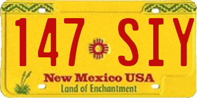 NM license plate 147SIY