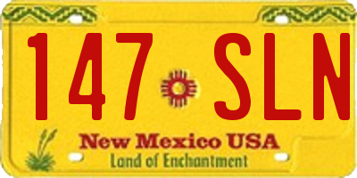 NM license plate 147SLN