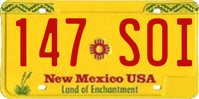NM license plate 147SOI