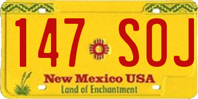 NM license plate 147SOJ