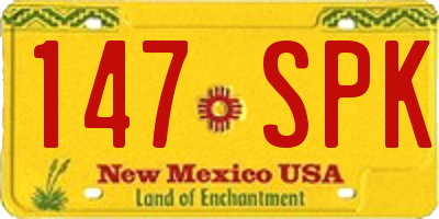 NM license plate 147SPK