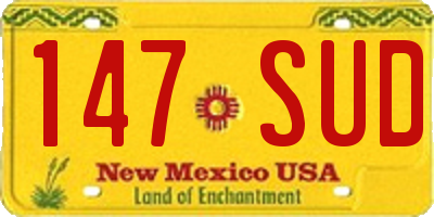 NM license plate 147SUD