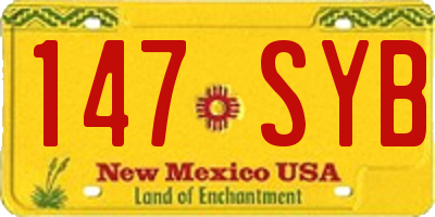 NM license plate 147SYB