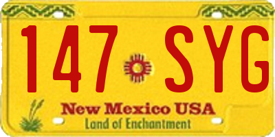 NM license plate 147SYG