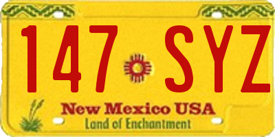 NM license plate 147SYZ