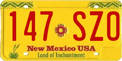 NM license plate 147SZO
