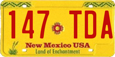 NM license plate 147TDA