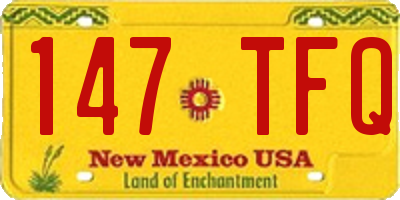 NM license plate 147TFQ