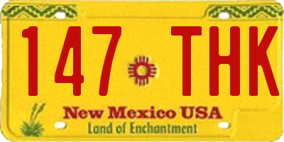 NM license plate 147THK