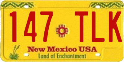NM license plate 147TLK
