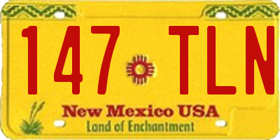NM license plate 147TLN