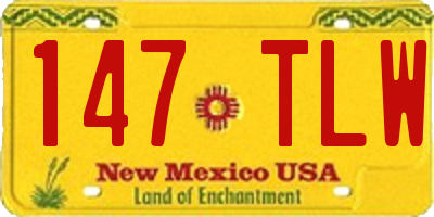 NM license plate 147TLW
