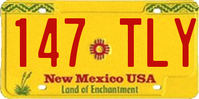 NM license plate 147TLY