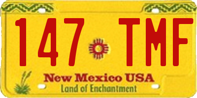 NM license plate 147TMF