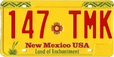 NM license plate 147TMK