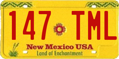 NM license plate 147TML