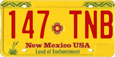 NM license plate 147TNB