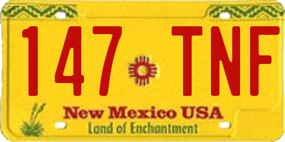 NM license plate 147TNF