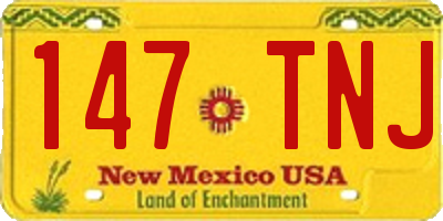 NM license plate 147TNJ