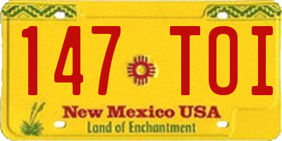 NM license plate 147TOI