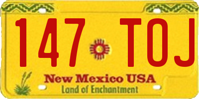 NM license plate 147TOJ