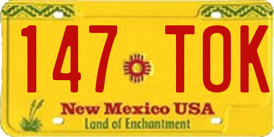 NM license plate 147TOK