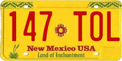 NM license plate 147TOL