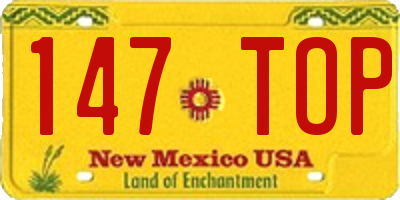 NM license plate 147TOP