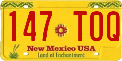 NM license plate 147TOQ