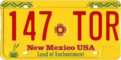 NM license plate 147TOR