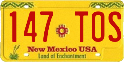 NM license plate 147TOS