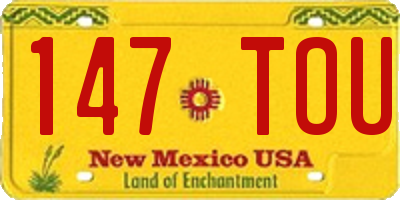 NM license plate 147TOU