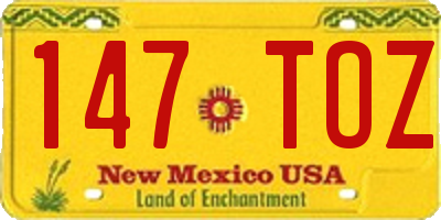 NM license plate 147TOZ
