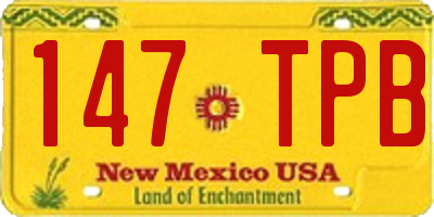 NM license plate 147TPB