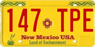 NM license plate 147TPE
