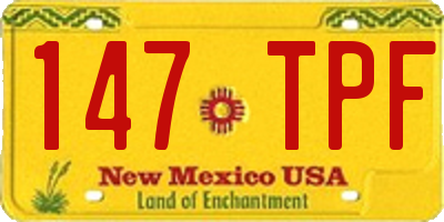 NM license plate 147TPF