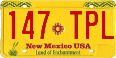 NM license plate 147TPL