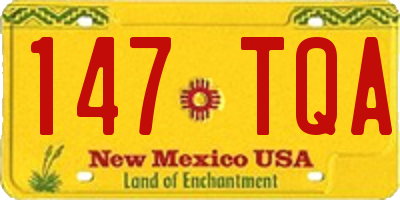NM license plate 147TQA