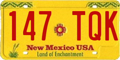 NM license plate 147TQK