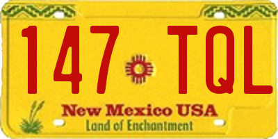 NM license plate 147TQL
